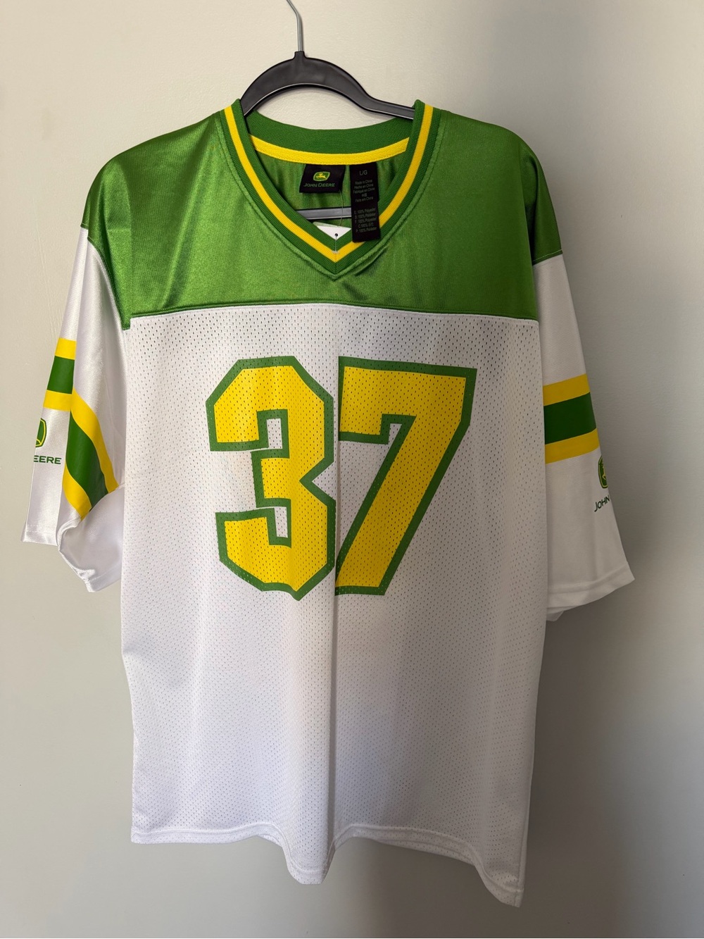 Vintage John Deere Green & White Men's Athletic Jersey - 37